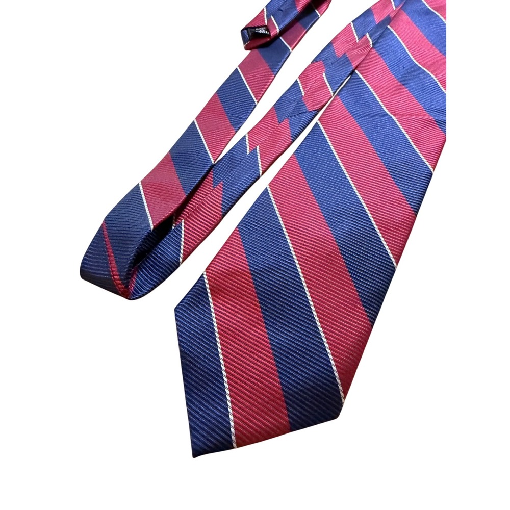 Class Club Red and Blue Striped Silk Tie